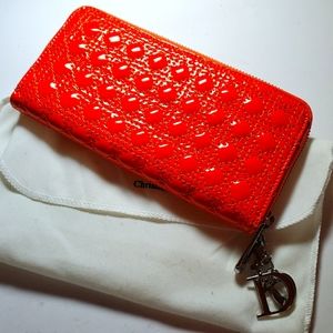 Orange leather wallet